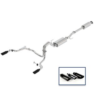 Ford F-150 Performance Exhaust - Rear Exit - Ford Racing - Cat Back Touring - Black Chrome - `15-`18 Ford F-150 Performance Exhaust - Rear Exit - Ford Racing - Cat Back Touring - Black Chrome - `15-`18